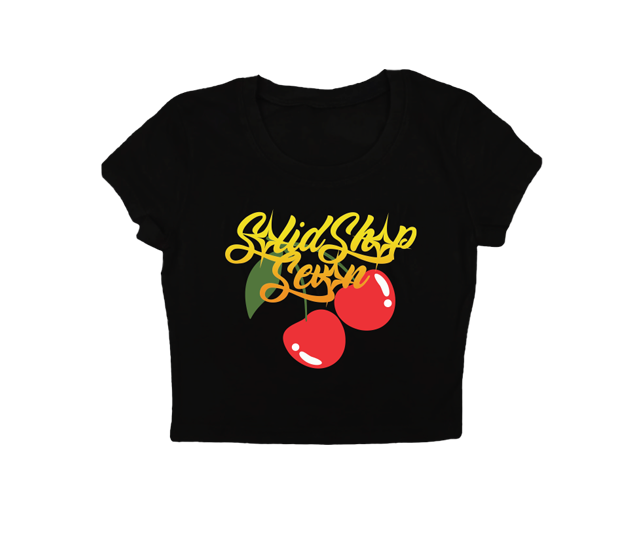 BABY TEE BLACK "CHERRY"