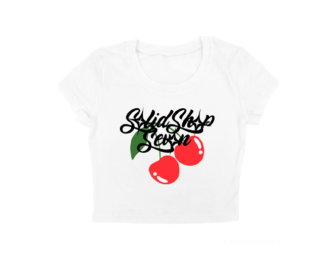 BABY TEE WHITE "CHERRY"