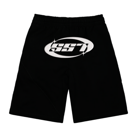 BLACK LOGO SHORTS